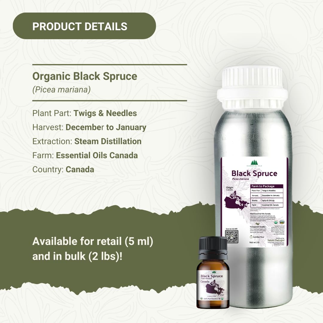 Nature Packaged Aceite Esencial Picea Negra, cuidado suave de piel.