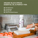 Nature Packaged Aceite Esencial Picea Negra, limpiador natural para superficies.