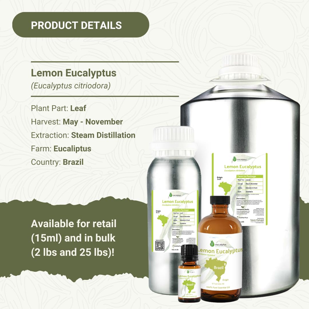 Nature Packaged Aceite de Eucalipto Limón, limpieza: añade aroma limpio y propiedades purificantes.