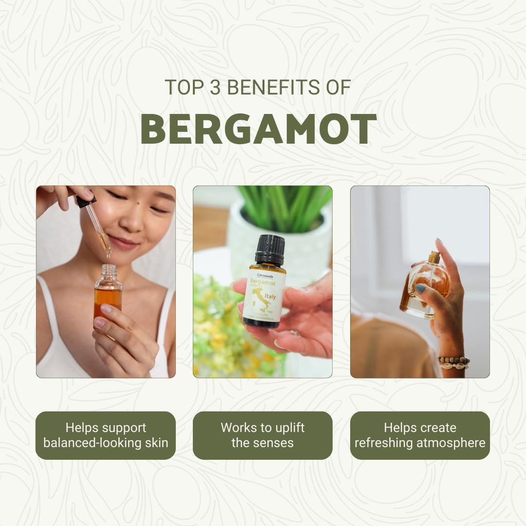 Nature Packaged Bergamota Aceite: difusor mostrando fragancia revitalizante.