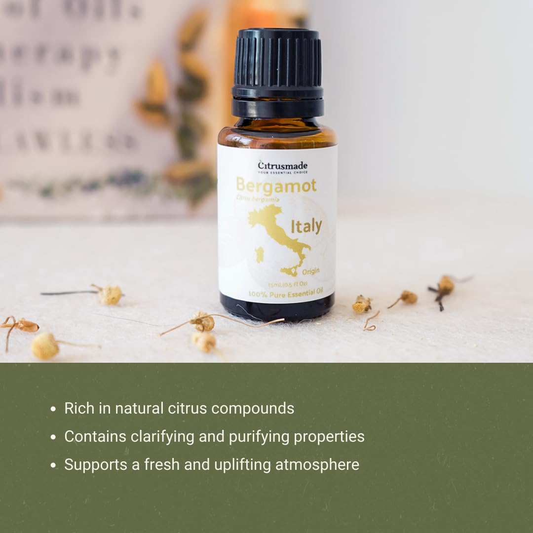 Nature Packaged Bergamota Aceite: notas brillantes que inspiran claridad ambiental.