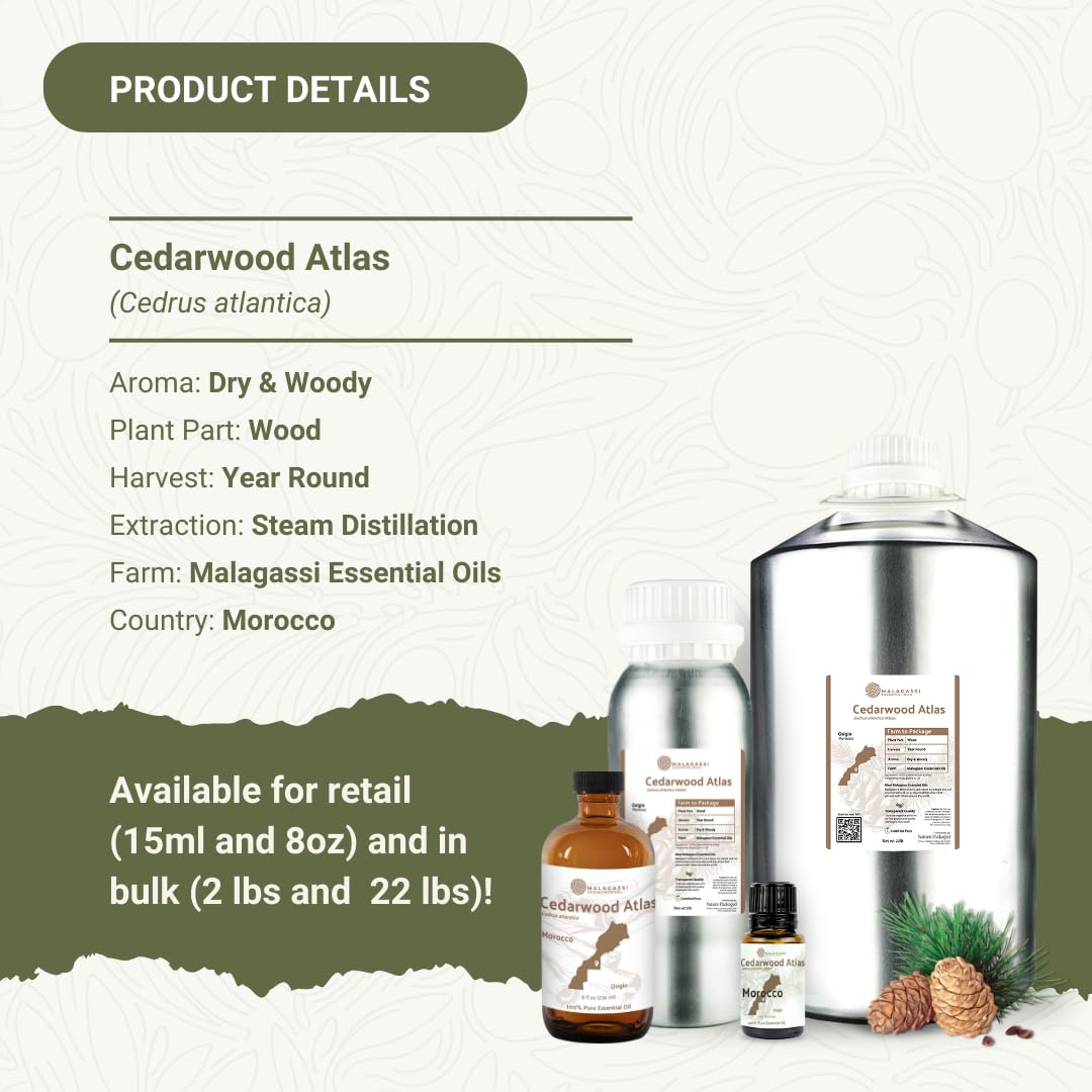 Presentación de 15 ml Nature Packaged Cedro Atlas para uso diario.