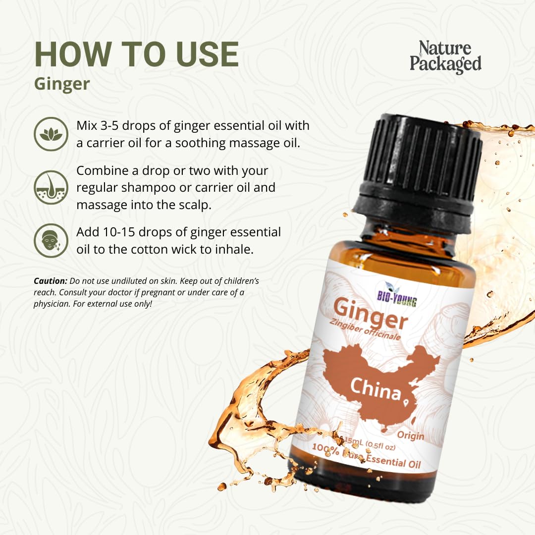 Nature Packaged jengibre aceite en mano masaje suave para bienestar diario
