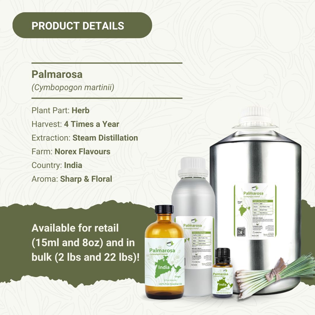 Difusor o baño aromático con Palmarosa y aroma floral relajante.