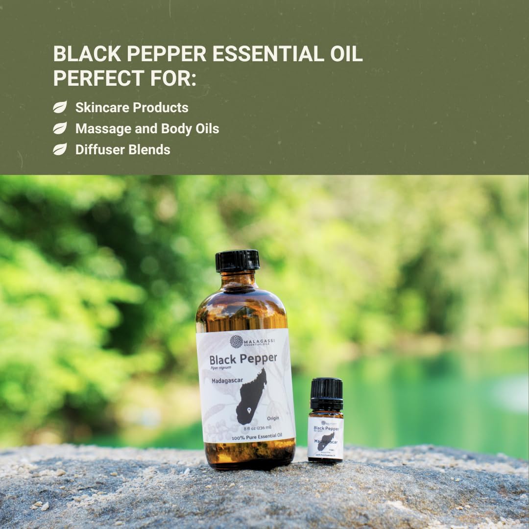 Nature Packaged Pimienta Negra 5 ml, frasco práctico: ideal para mezclas caseras y rituales