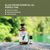 Nature Packaged Pimienta Negra 5 ml, frasco práctico: ideal para mezclas caseras y rituales
