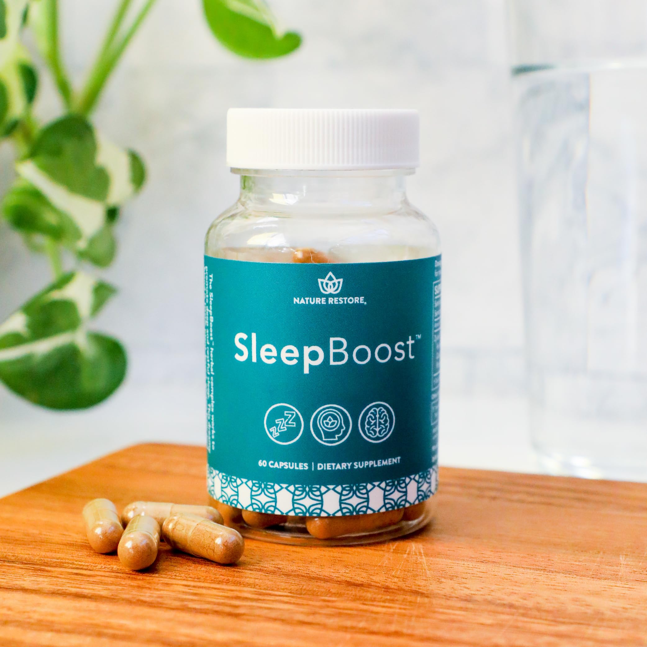SleepBoost Nature Restore: frasco de 60 cápsulas para uso nocturno