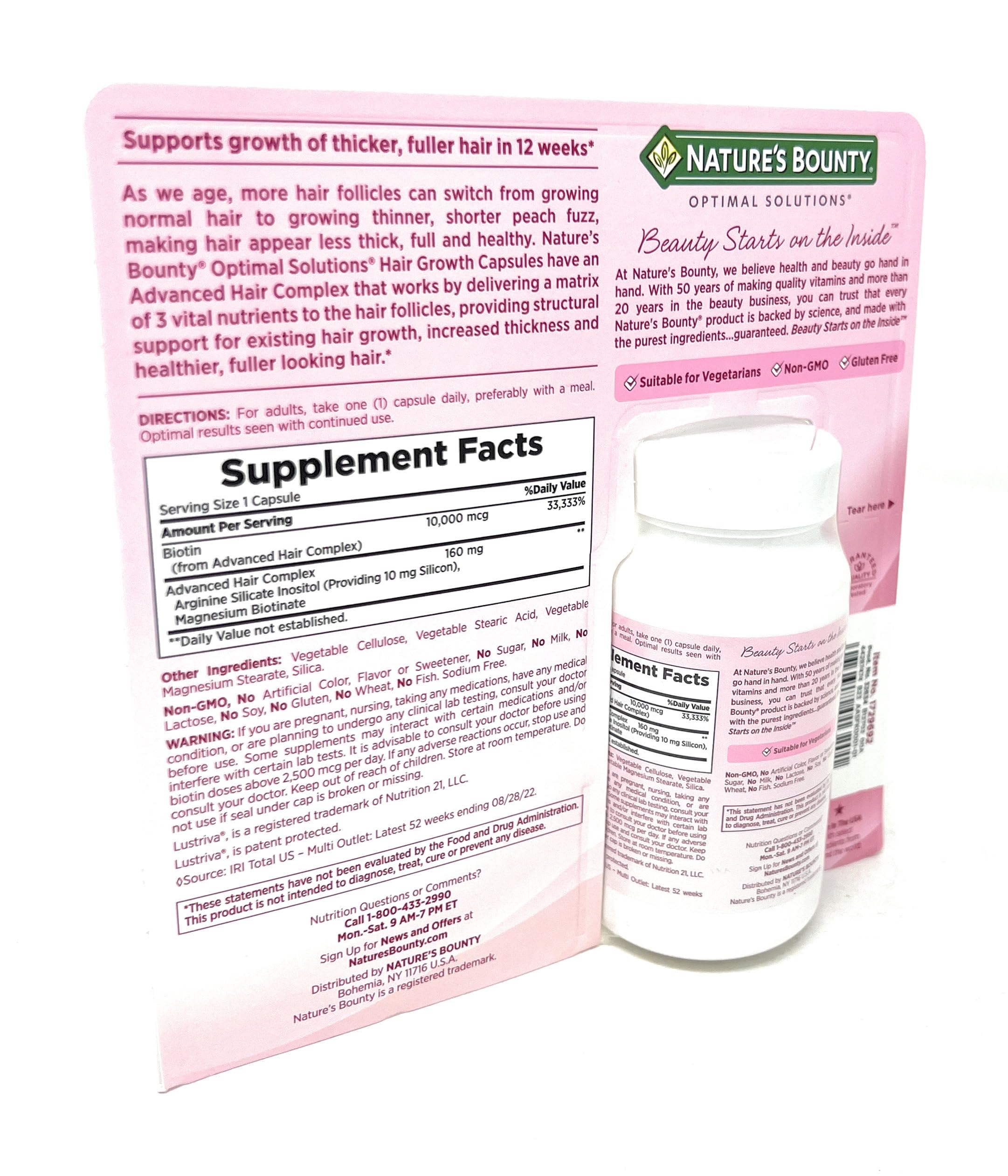 Caja de Nature's Bounty, empaque para cabello y salud