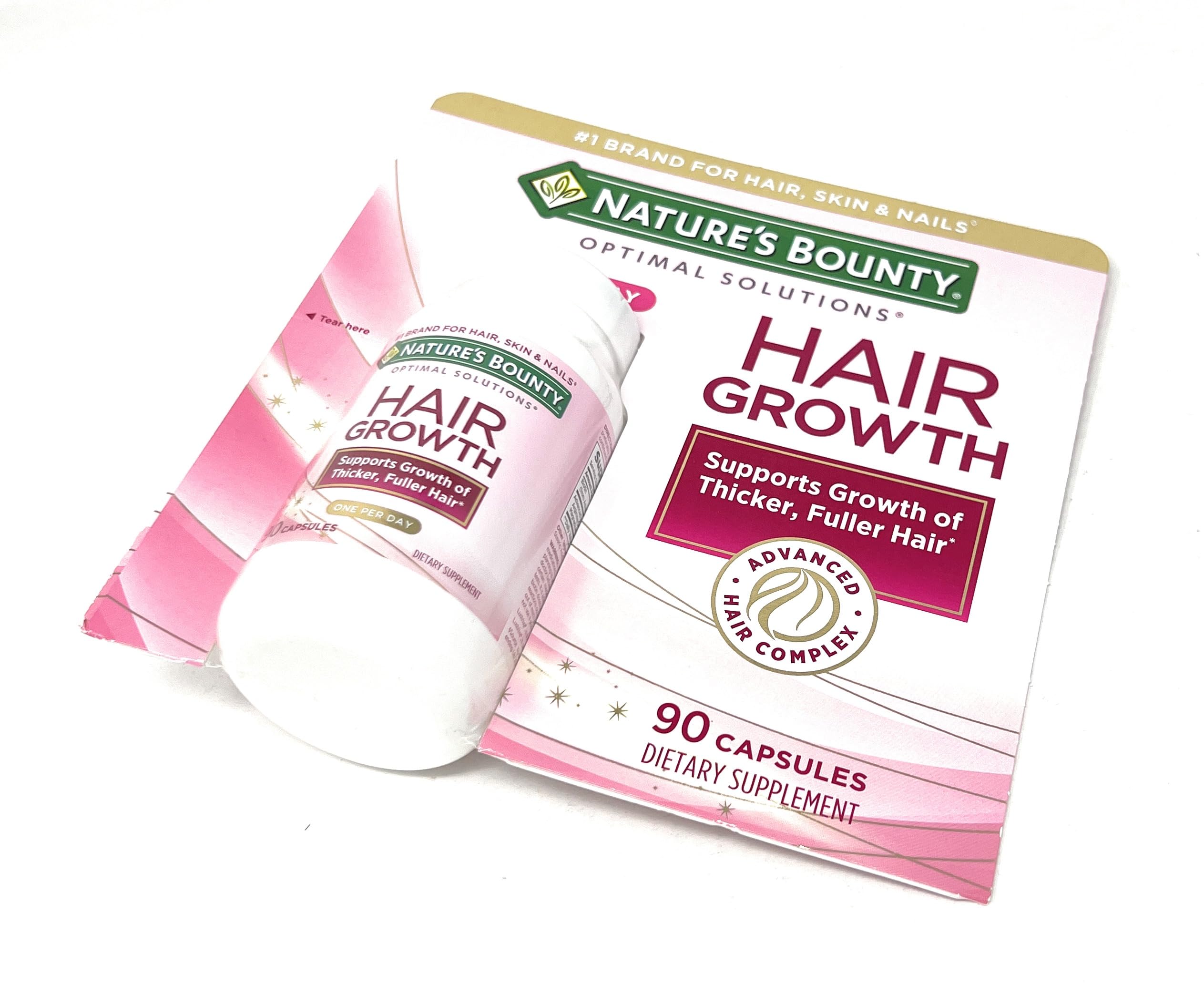 Composición de nutrientes Nature's Bounty para cabello, piel y uñas