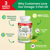 Nature's Branch Omega-3 cápsulas fáciles de tragar para comodidad