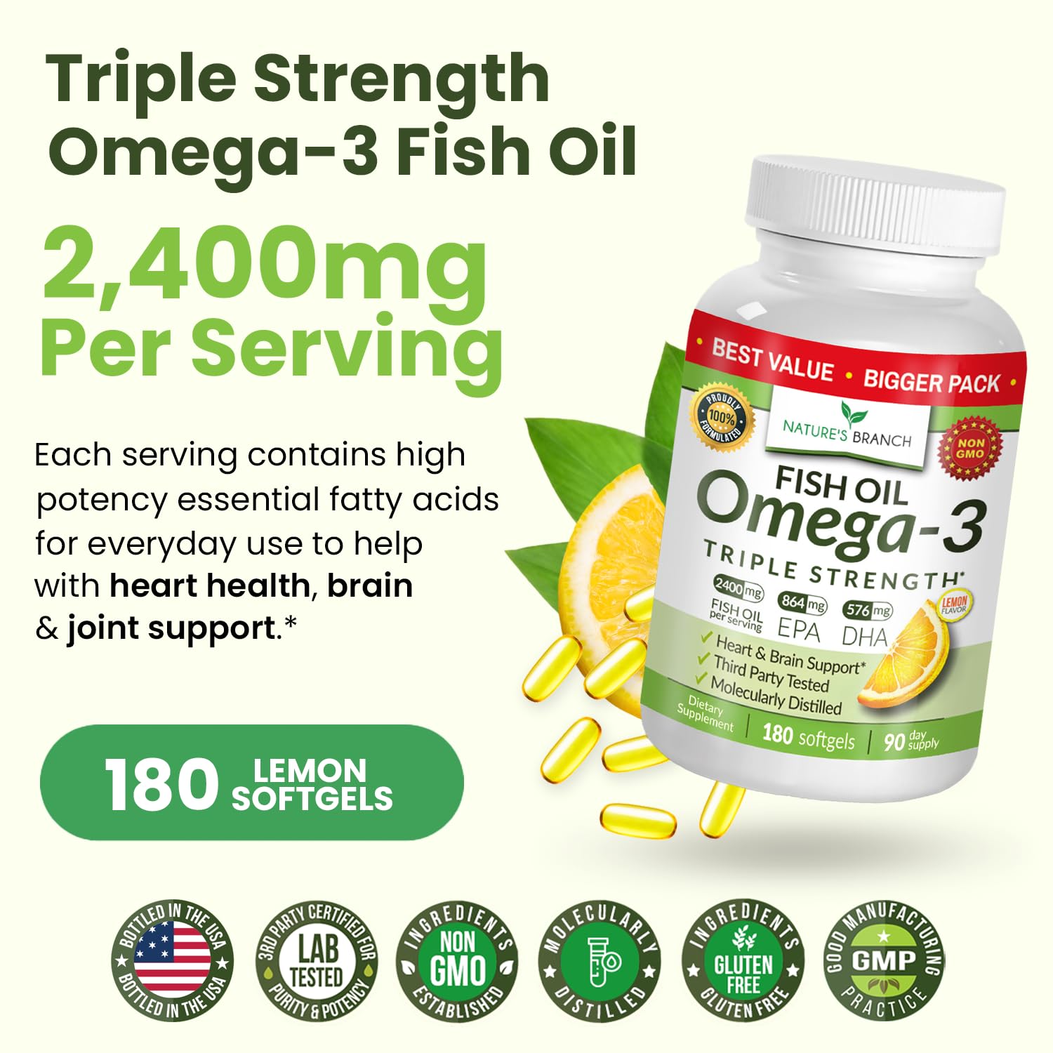 Nature's Branch Omega-3 origen marino de aguas frías