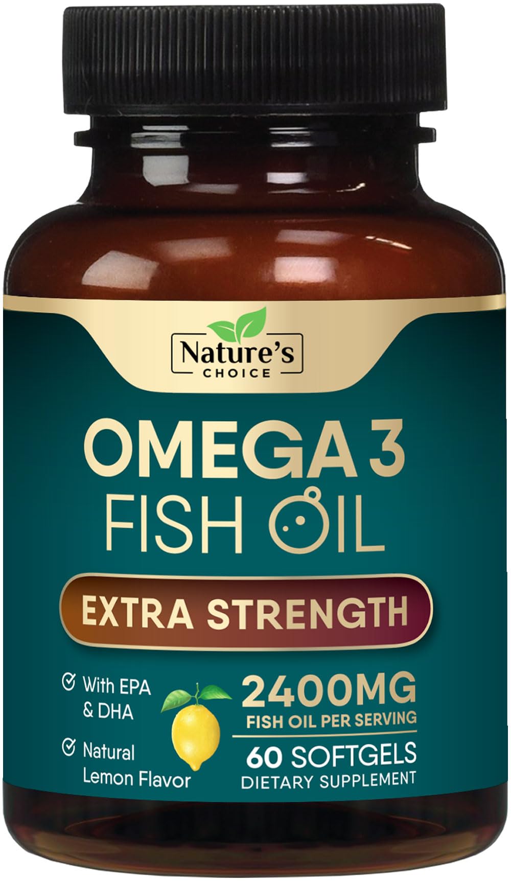 Nature's Choice Omega3 2400mg - botella visible para consumo diario y bienestar mental