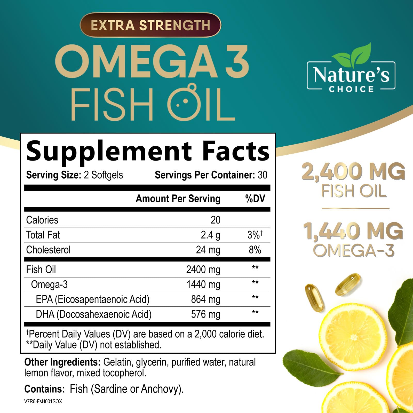 Nature's Choice Omega3 Softgels - cápsulas suaves para uso diario y apoyo cardíaco