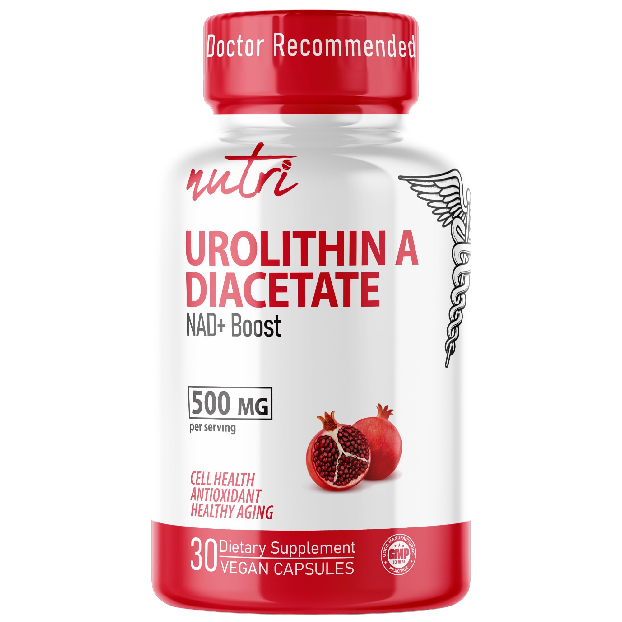 Nature's Fusions Nutri Urolithin A cápsulas veganas, formato práctico para la rutina diaria.