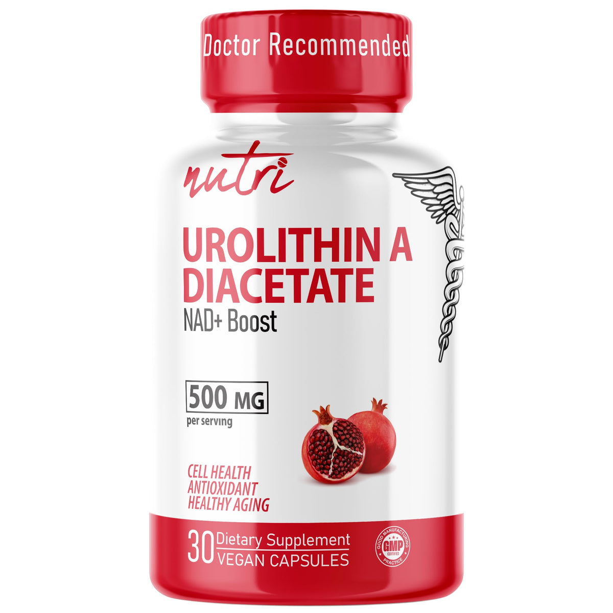 Nature's Fusions Nutri Urolithin A cápsulas veganas, formato práctico para la rutina diaria.