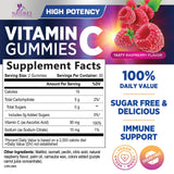 Nature's Nutrition Vitamin C Gummies, gomitas frambuesa en primer plano