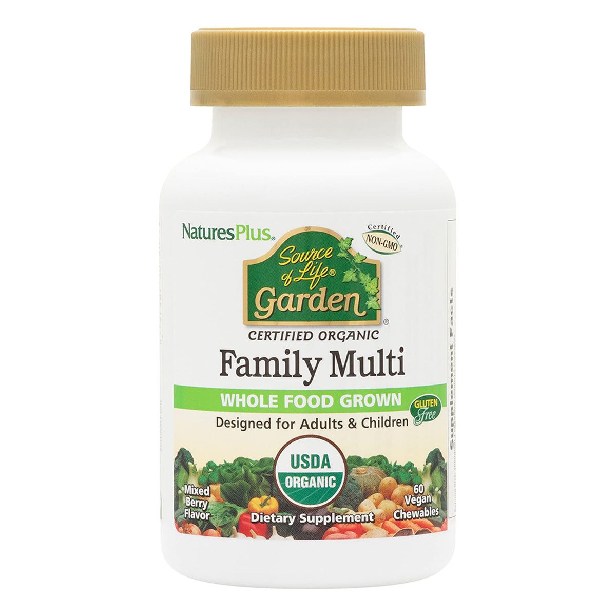 Nature's Plus Fuente de Vida Garden, botella, apoyo diario de energía para la familia.