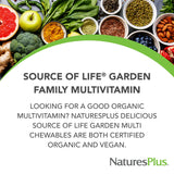 Nature's Plus Fuente de Vida Garden masticables, sabor bayas mixtas, ideal para niños.