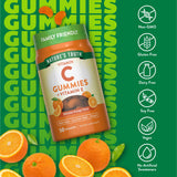 Nature's Truth Vitamin C Gummies sabor naranja, etiqueta sin gluten