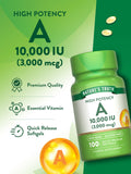 Botella de Nature's Truth Vitamina A 10000 UI para dosificación sostenida