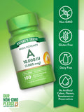 Envase de Nature's Truth Vitamina A 10000 UI con cápsulas suaves y etiqueta