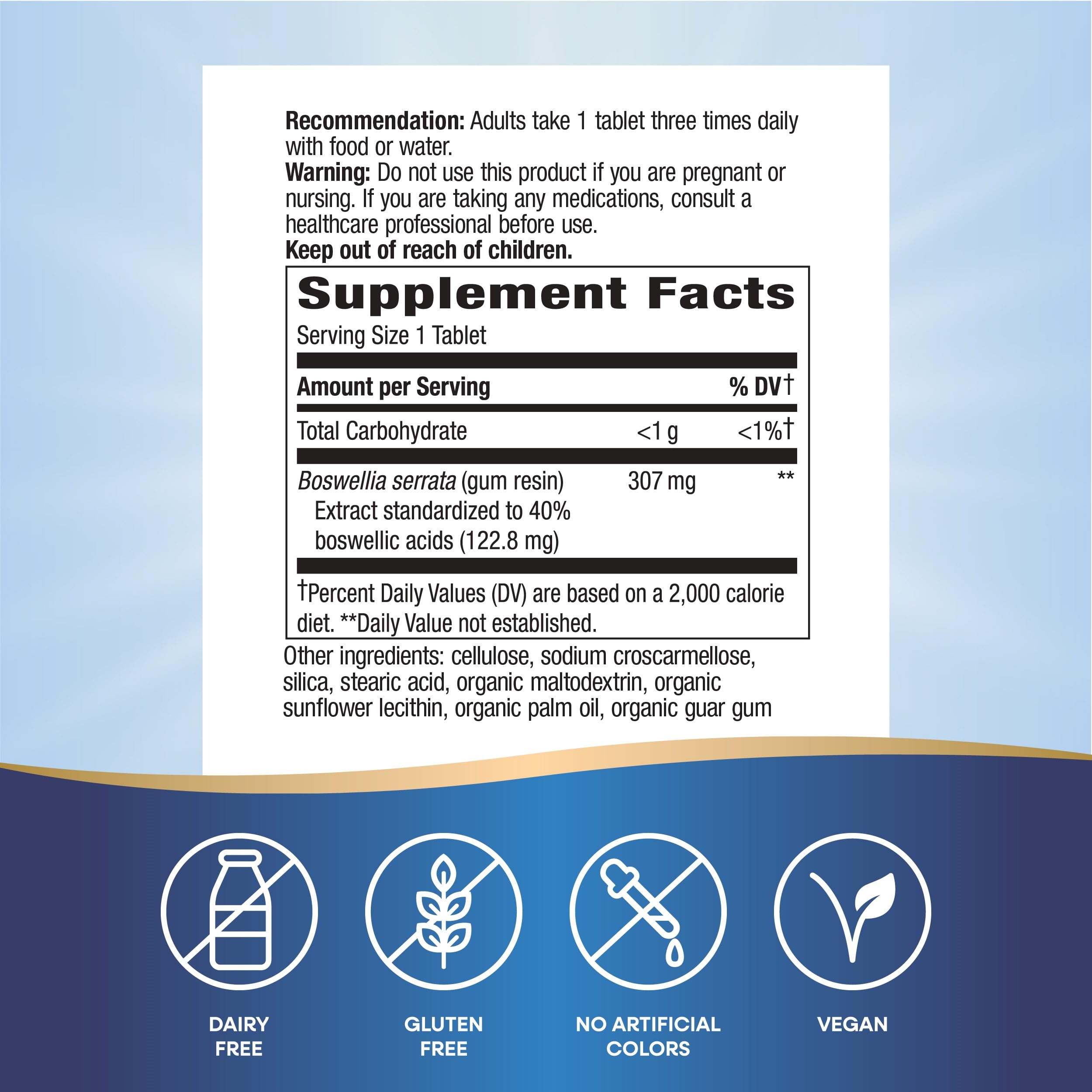 Nature's Way Boswellia Premium Extract: tabletas listas para tomar con comida