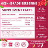 NATURE TARGET Berberina HCl 1200mg, cápsulas listas para tomar