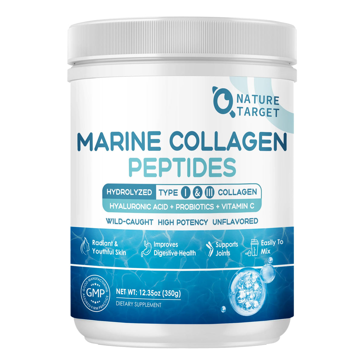 Nature Target botellas de colágeno marino para cuidado de piel