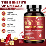 NATURE TARGET Capsulas de krill 2000 mg, dos capsulas faciles de tragar para apoyo diario.