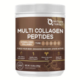 Nature Target Chocolate Multi Collagen Peptides en envase lleno, listo para la rutina diaria.