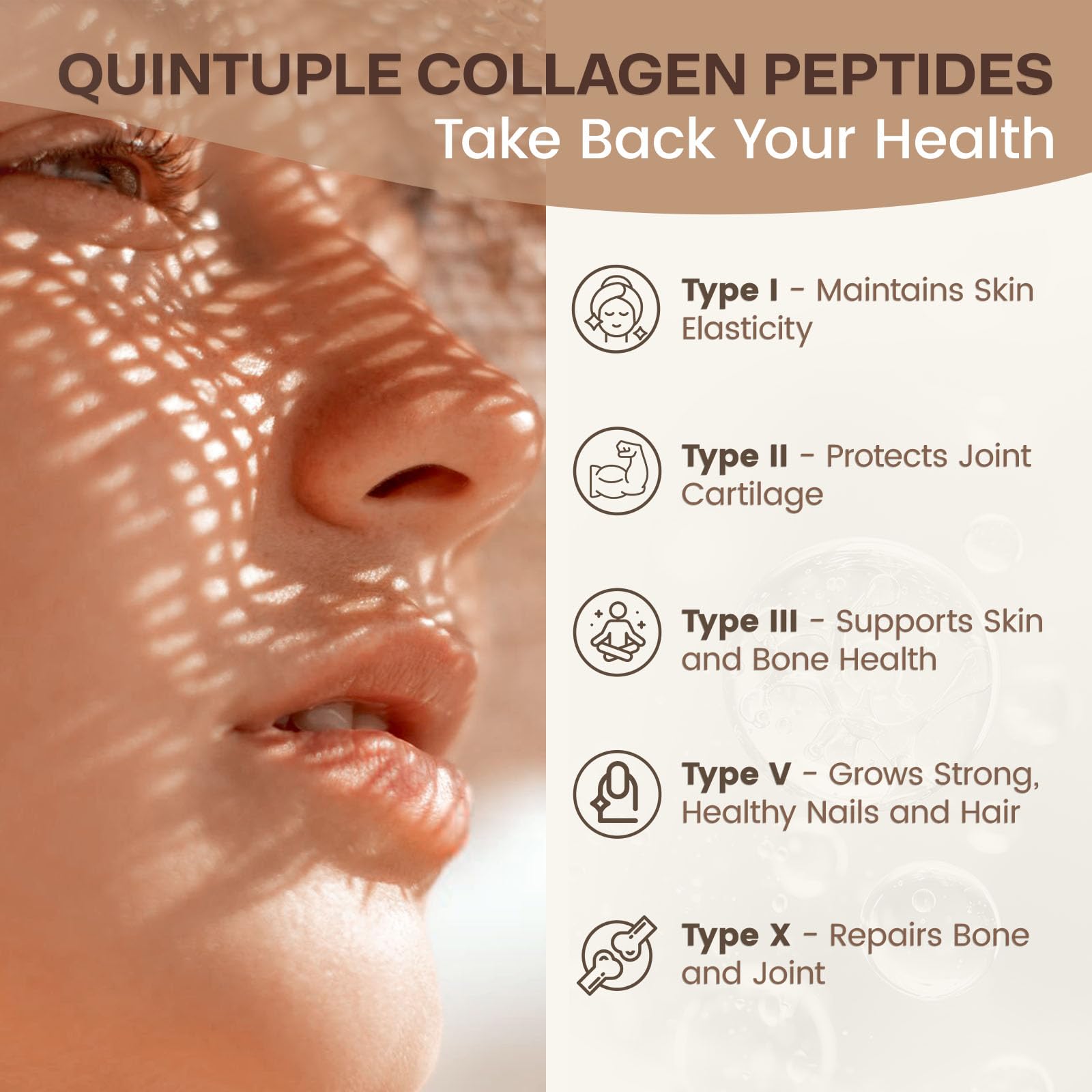 Nature Target Chocolate Multi Collagen Peptides textura cremosa que mejora tus bebidas.