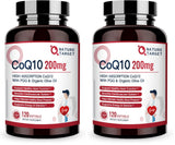 Nature Target CoQ10 en cápsulas suaves con aceite de oliva, mejora de absorcion para energía diaria