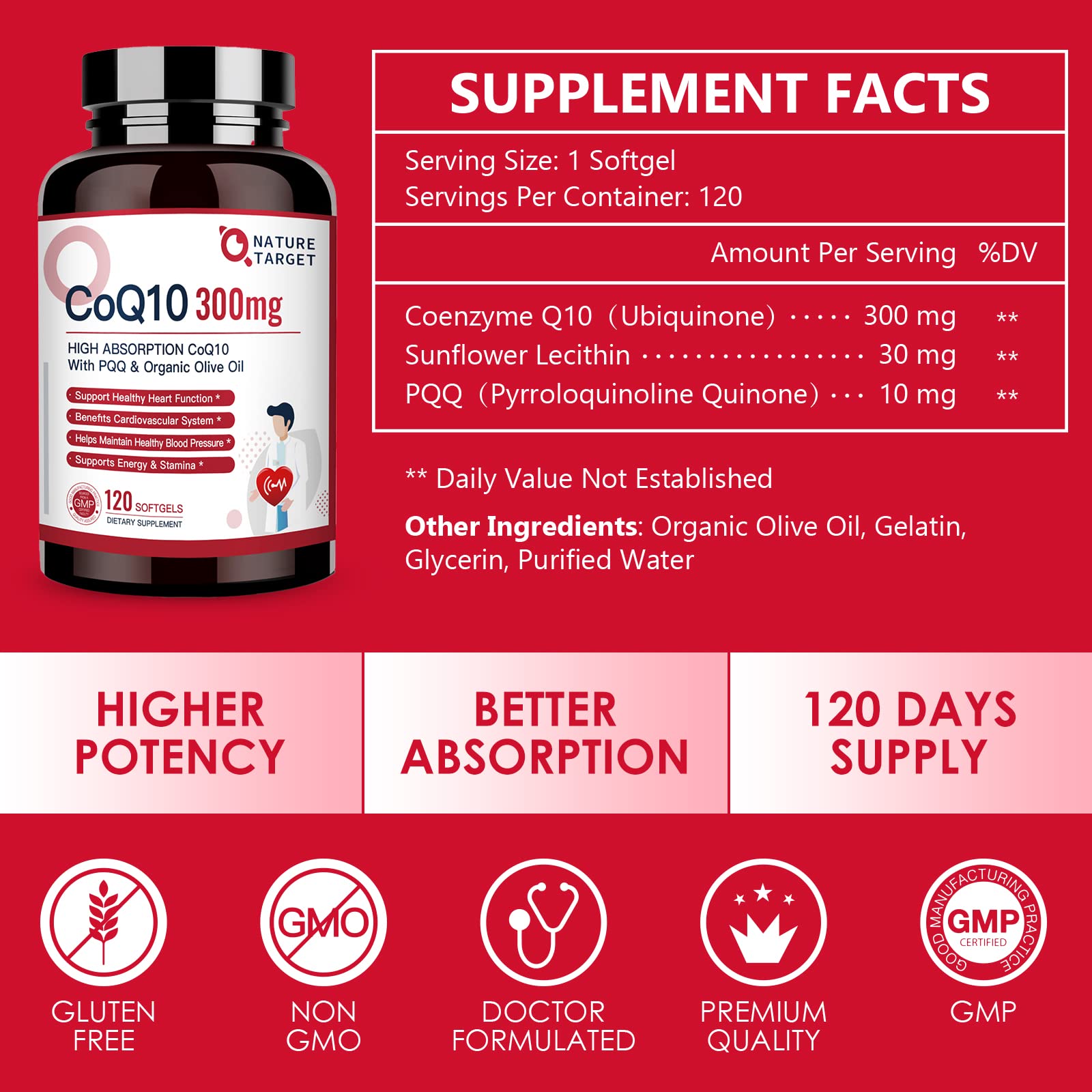 CoQ10 con aceite de oliva orgánico para mejor absorción