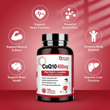 Nature Target CoQ10-400mg etiqueta frontal: información clara sobre beneficios.