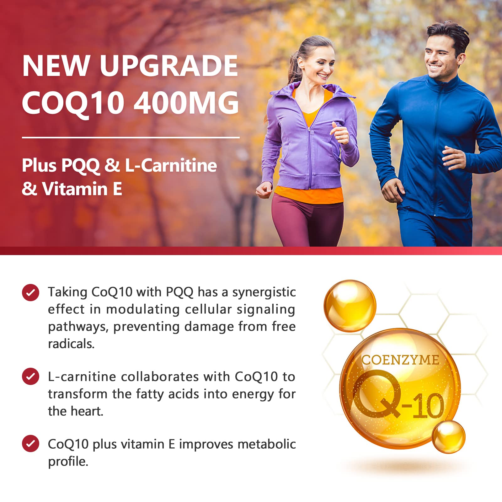 Nature Target CoQ10-400mg pack omega-3: perfil nutricional visible en cápsulas.
