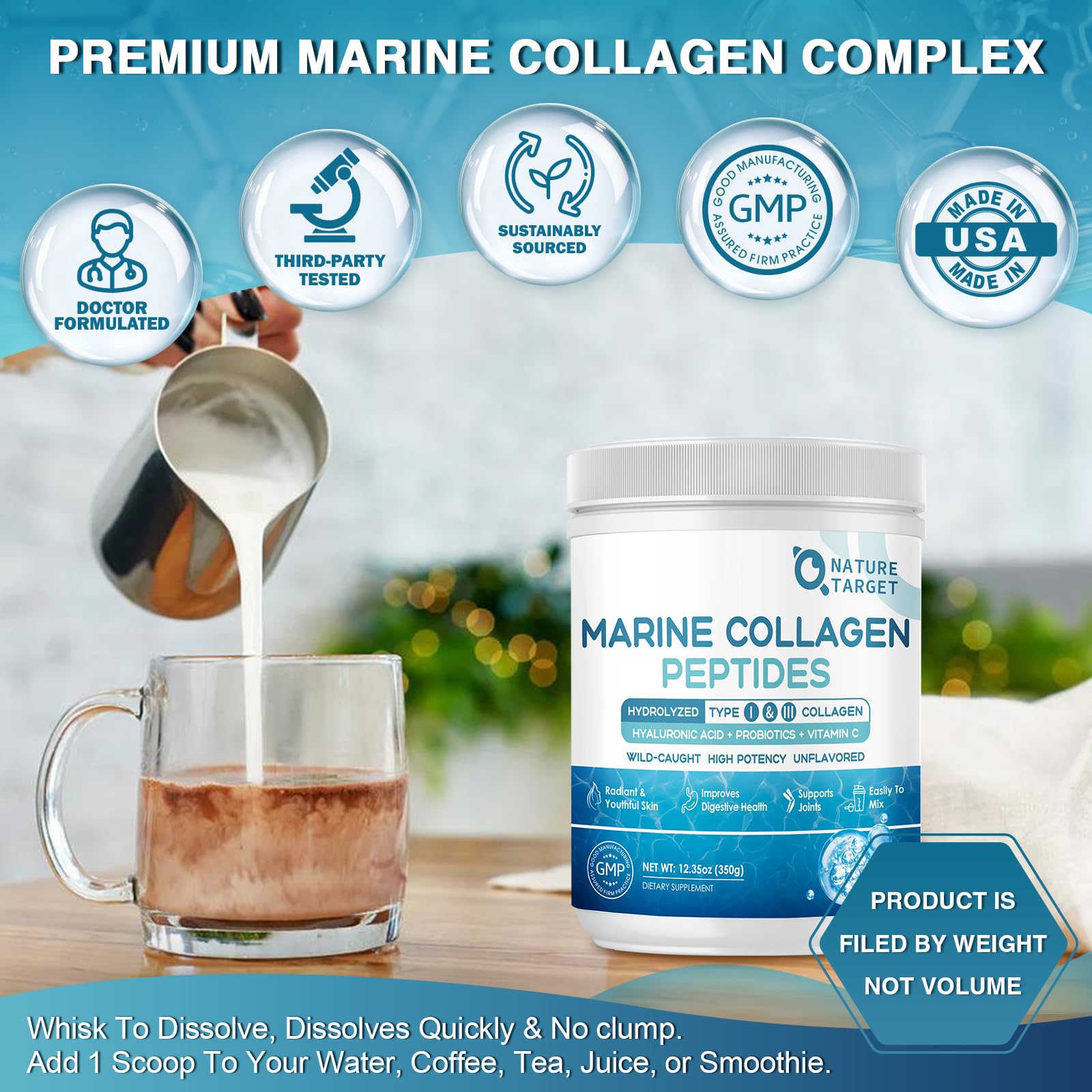 Nature Target dosis diaria de colágeno marino para conveniencia
