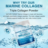 Nature Target mezcla colágeno marino en agua para hidratación rápida