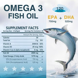 NATURE TARGET Omega-3 etiqueta muestra D3, E y A para apoyo inmune.