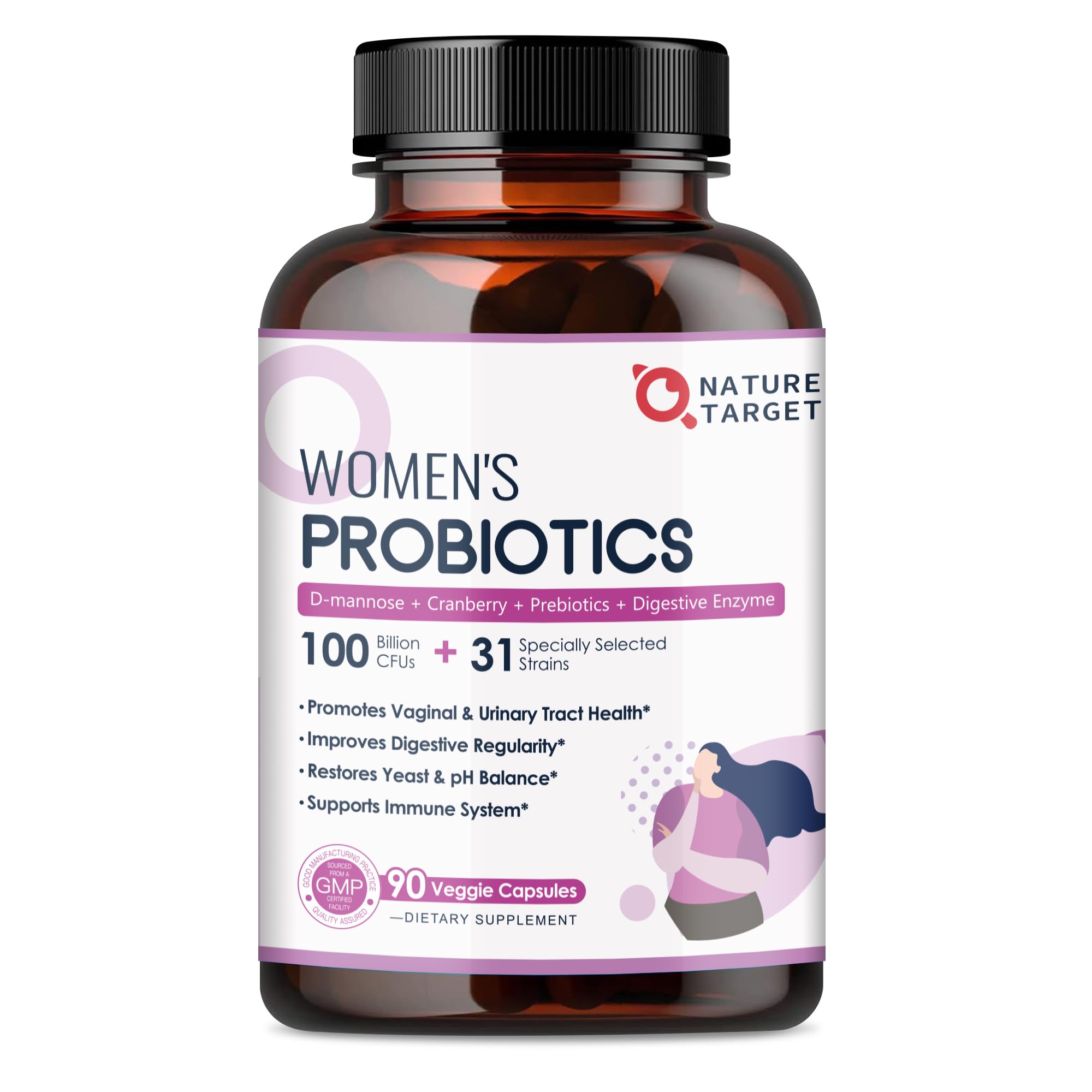 Nature Target Probióticos Mujeres: frasco-90-cápsulas para equilibrio digestivo