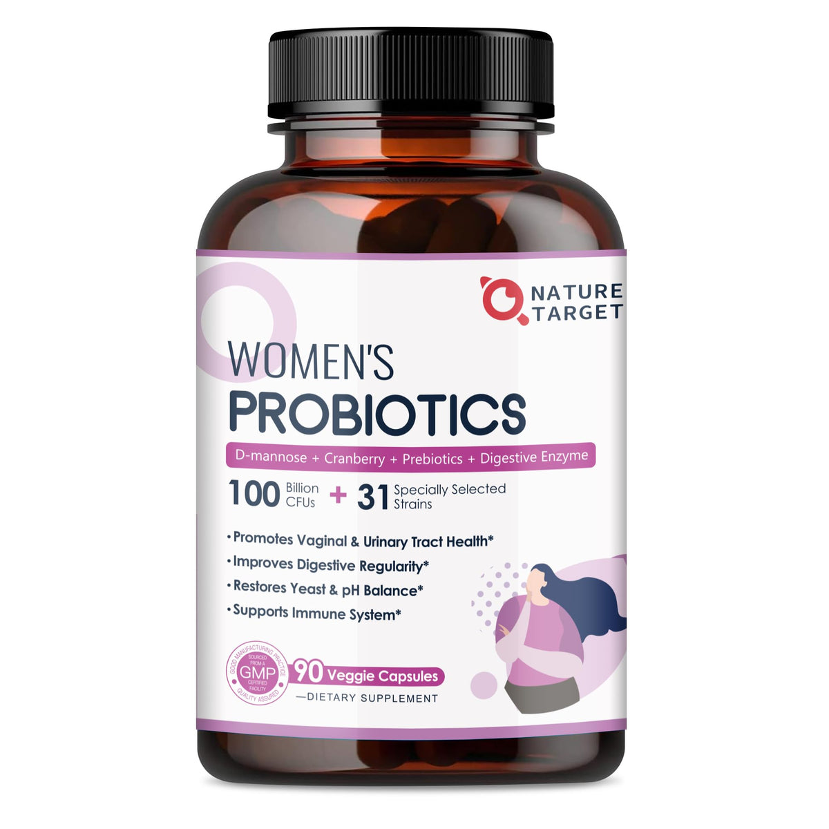 Nature Target Probióticos Mujeres: frasco-90-cápsulas para equilibrio digestivo