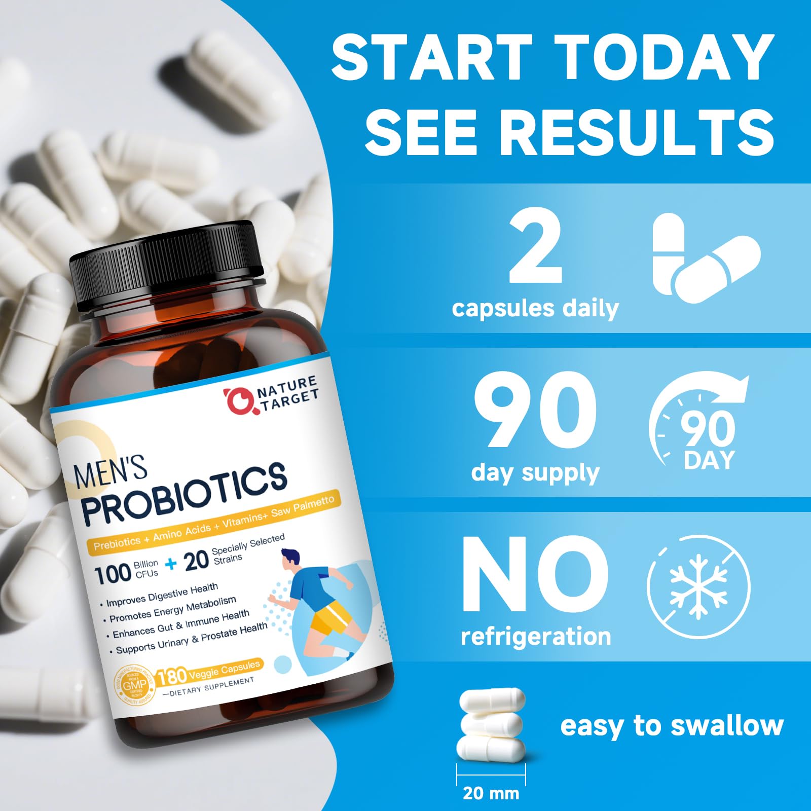 NATURE TARGET probióticos – recubrimiento de liberación para mejor absorción