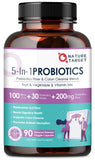 Nature Target Probiotics botella con 100 mil millones de CFU para la salud intestinal