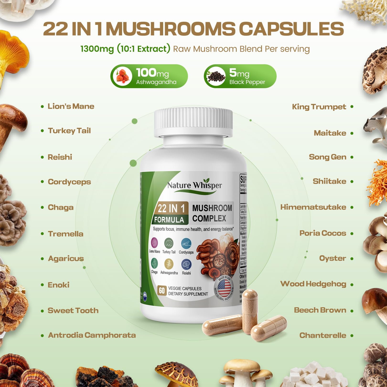 Ashwaganda Nature Whisper con 100 mg para calma y foco