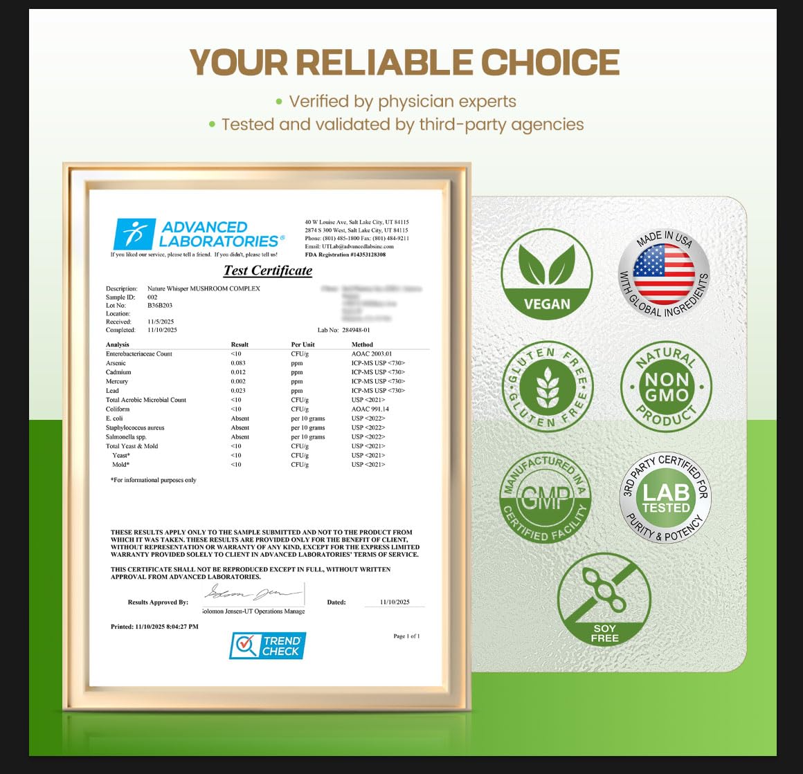 Logo y certificaciones de terceros Nature Whisper