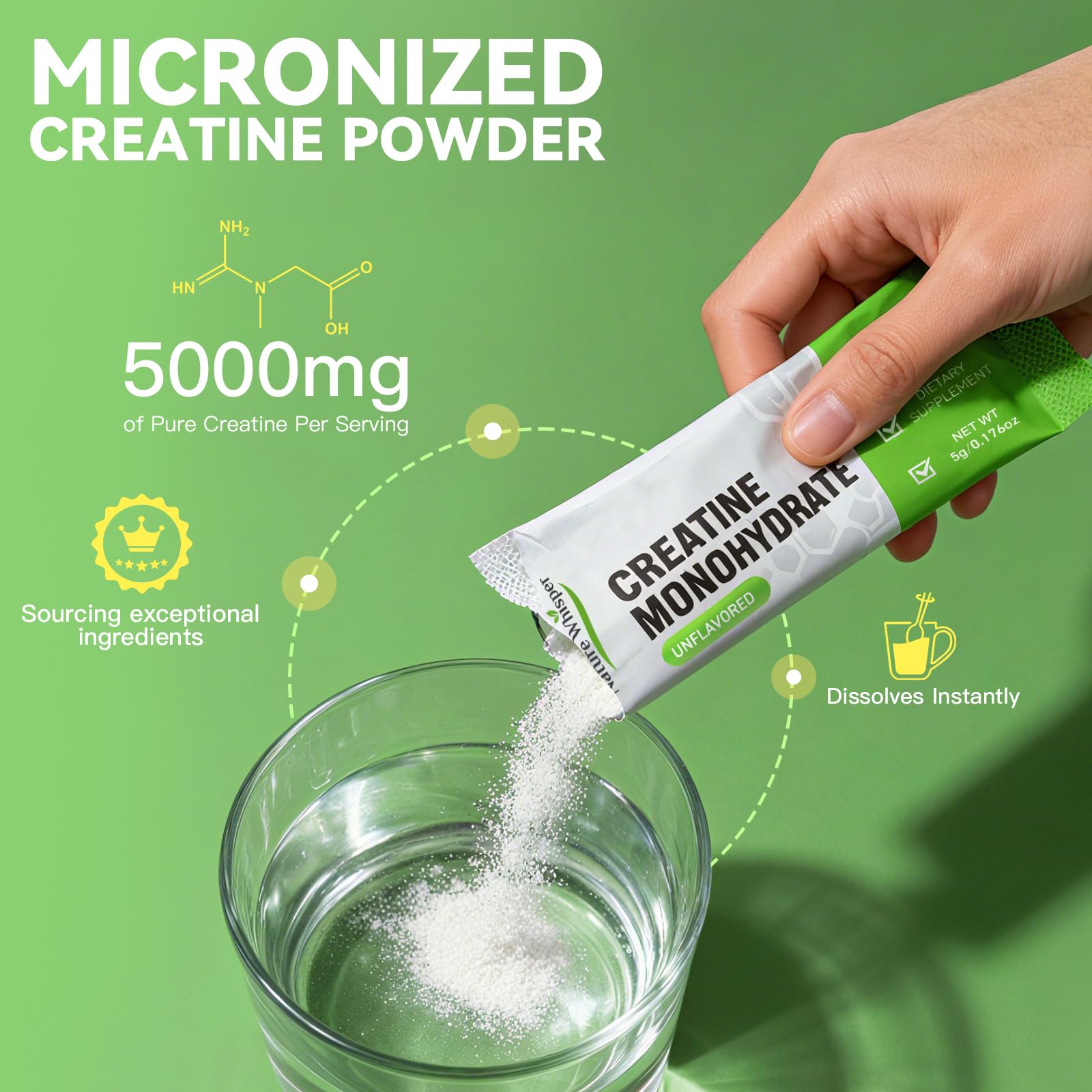 Creatina Nature Whisper polvo ultrafino para disolución rápida