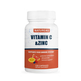 Nature4U Vitamina C 1000mg con Zinc, cápsulas para apoyo inmunológico diario.