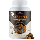 Naturealm Sacred 7, botella de cápsulas para energía y claridad diaria.