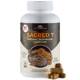 Naturealm Sacred 7: frasco de cápsulas para apoyo inmune y enfoque diario.