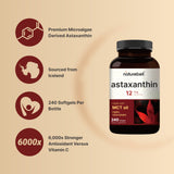 NatureBell astaxantina 12 mg con aceite MCT para mejor absorción.