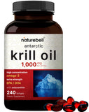 NatureBell Aceite Krill Antártico 1000 mg, soporte para corazón y articulaciones.